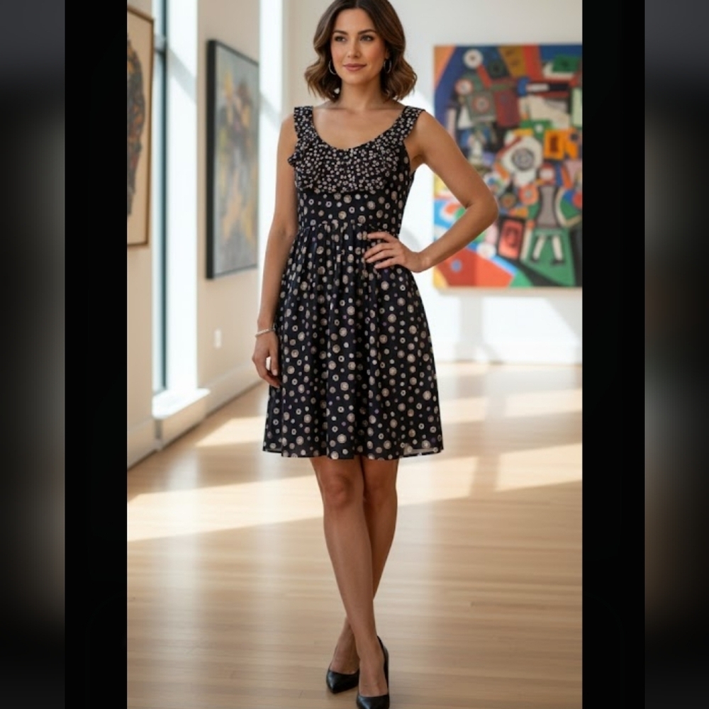 Ted Baker London Ruffle Neckline Sleeveless Dress